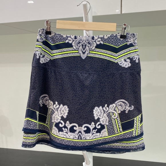 Lucky in Love Navy Skirt with White and Green Accents - Picture 1 of 9